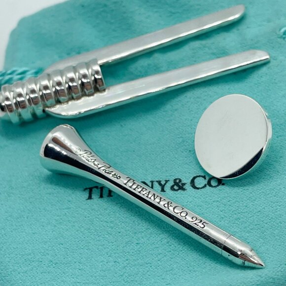 Tiffany & Co Paloma Picasso Golf Divot Tool Ball Marker Tee Set Sterling - Picture 10 of 11